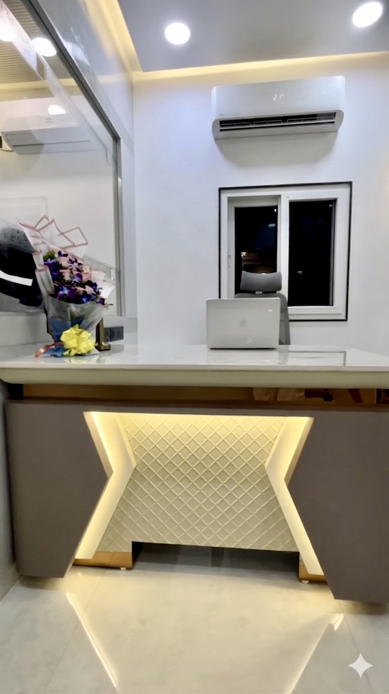 FinOrbit reception desk with feature lighting